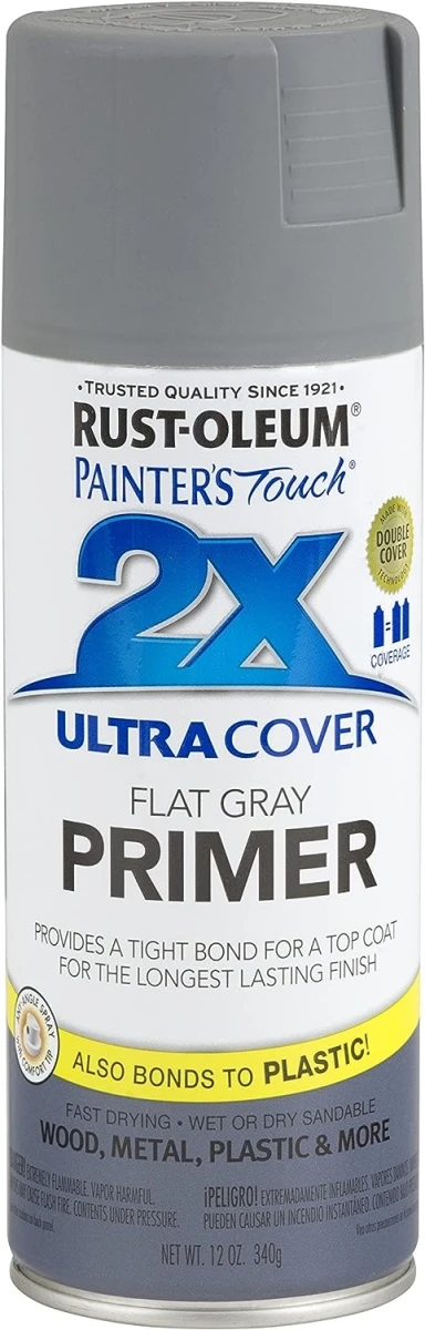 Painter's Touch 2x Ultra Cover Flat Gray Spray Paint Primer 12 Oz.