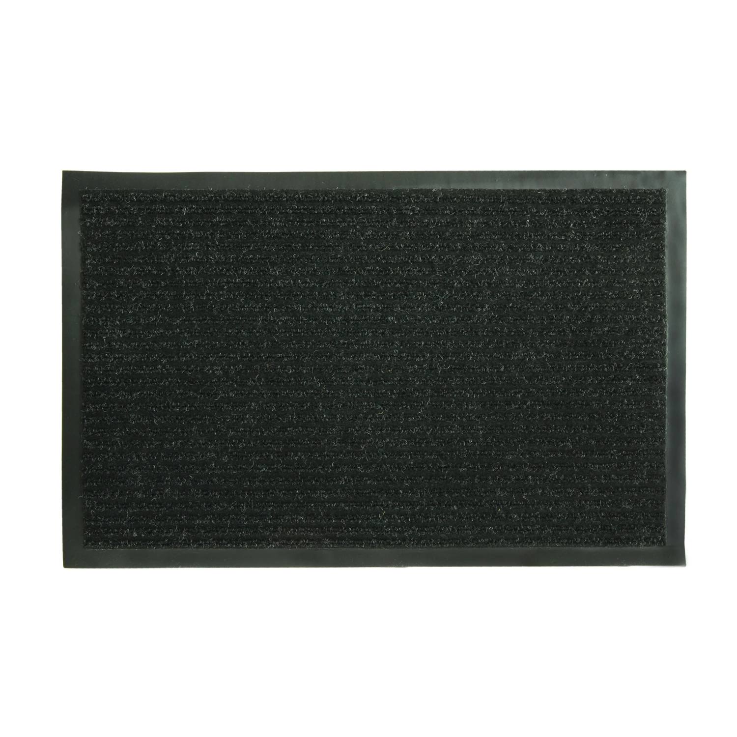18 In. W X 28 In. L Black Ribbed Polypropylene Door Mat