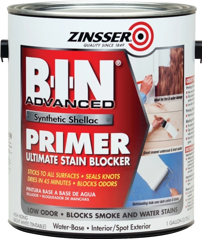 B.I.N. Advanced Stain Blocker Primer, Bright White, 1 Gallon