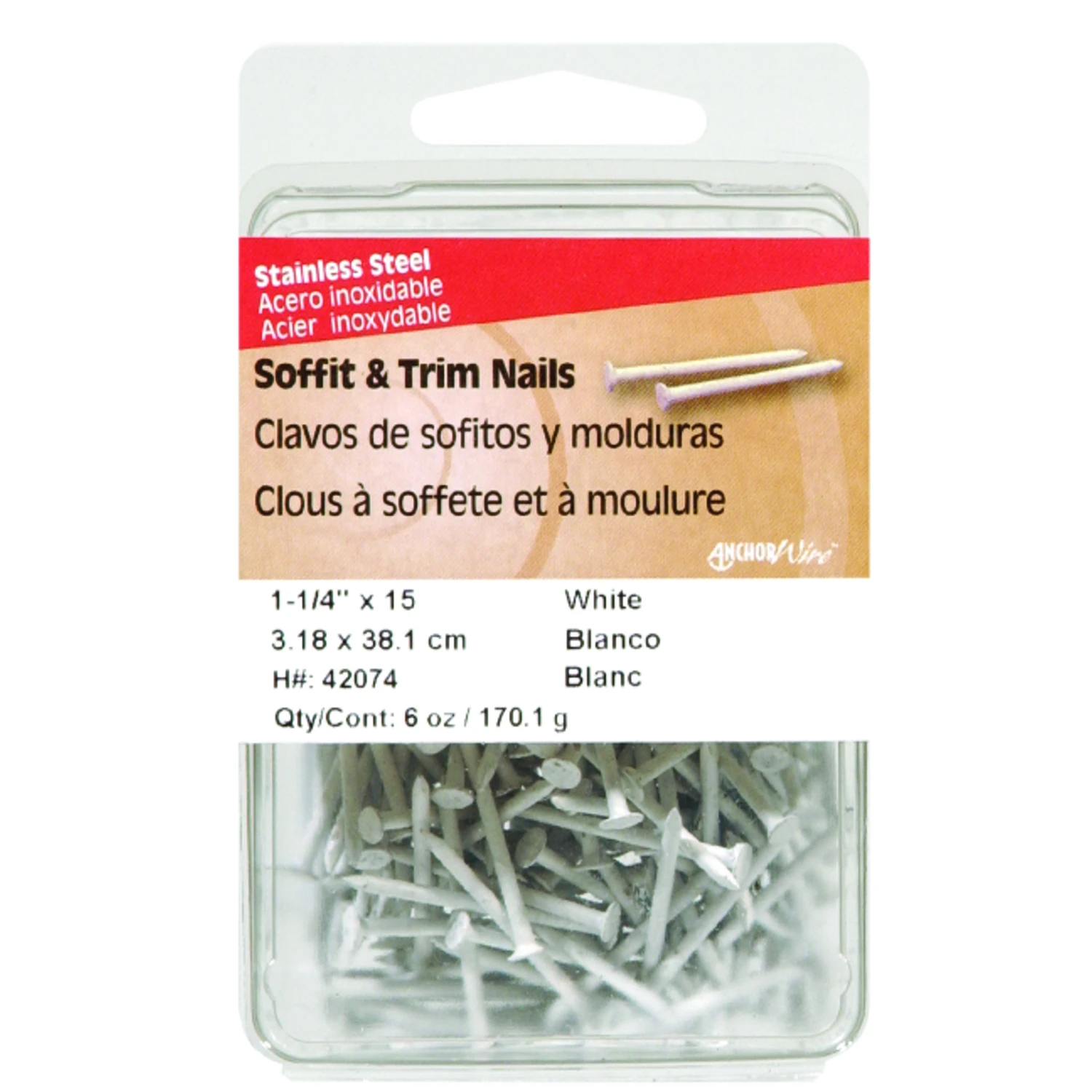 HILLMAN 1-1/4 in. Soffit and Trim Stainless Steel Nail Flat Head