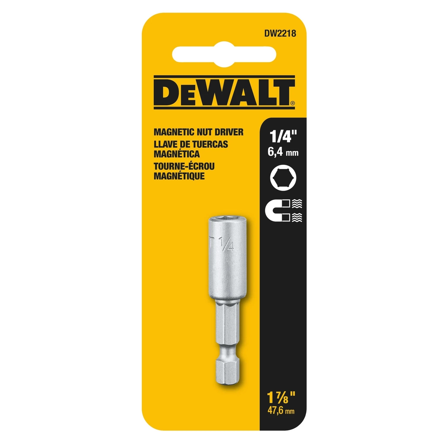 1/4 In. X 1-7/8 In. Magnetic Nutdriver Bit - Dw2218