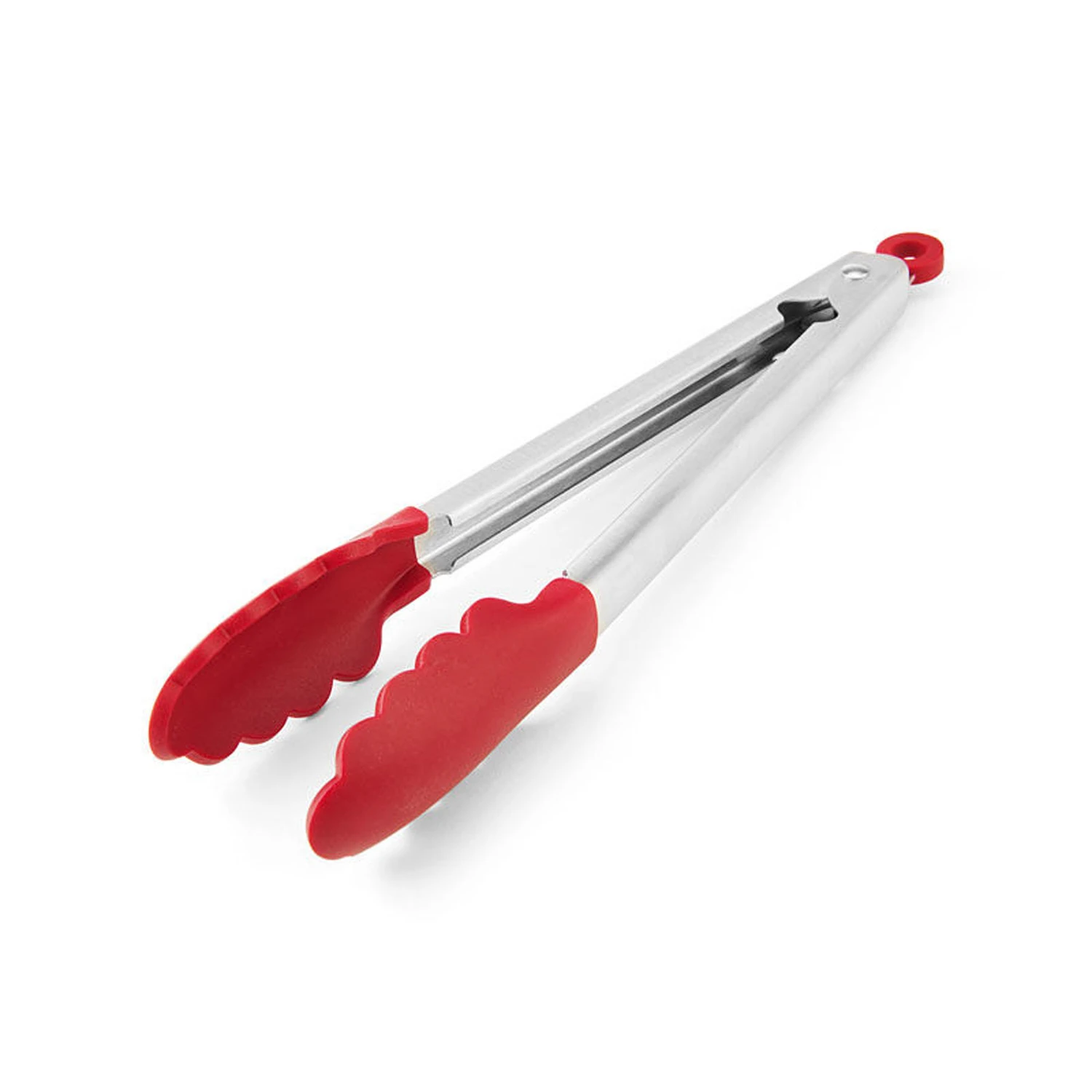 11.5 In. Gourmet Red Silicone Tip Stainless Steel Tongs
