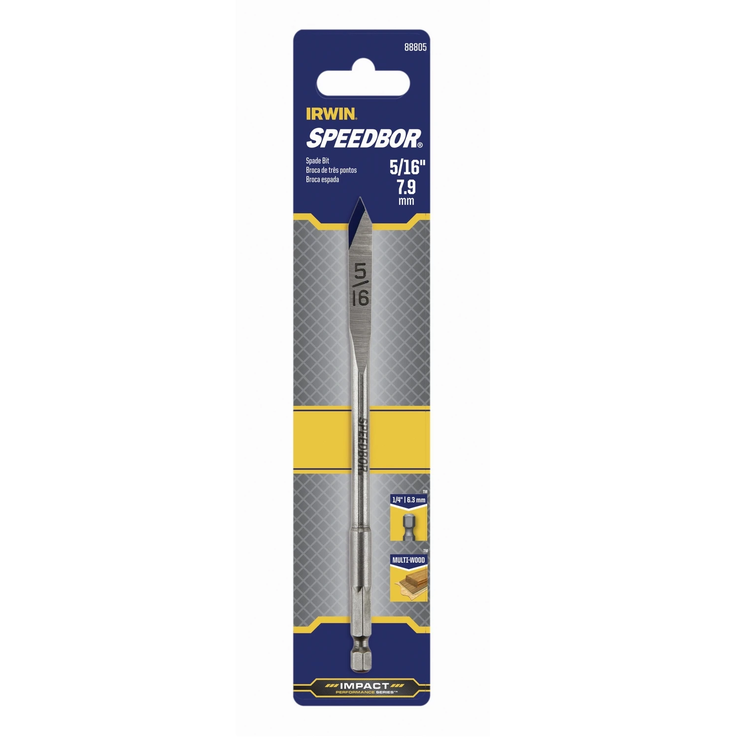 Speedbor 5/16 In. X 6 In. Carbon Steel Spade Bit With Hex Shank