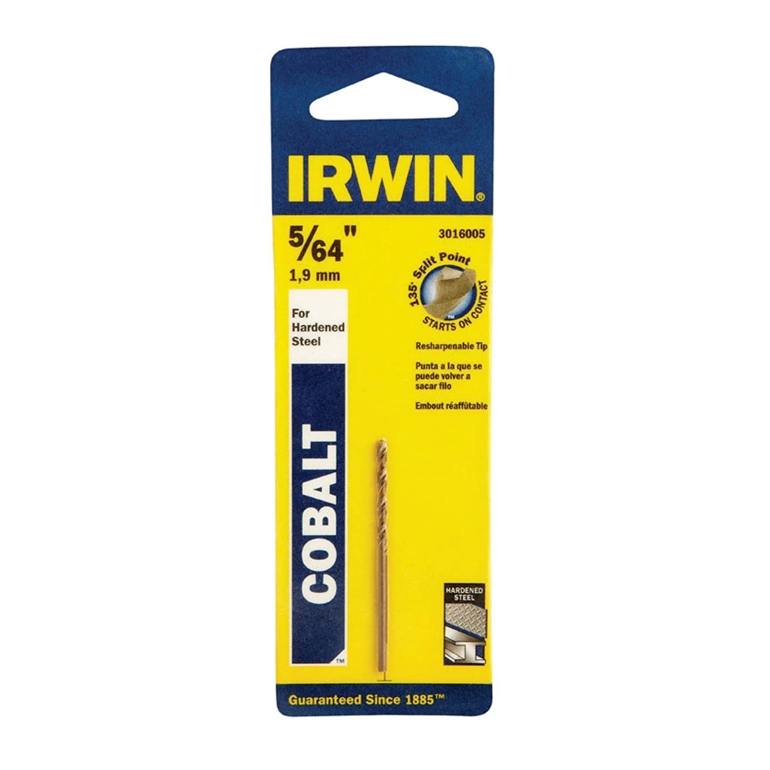 5/64 In. Cobalt Pilot Point Drill Bit, 2 In. Length, Individual