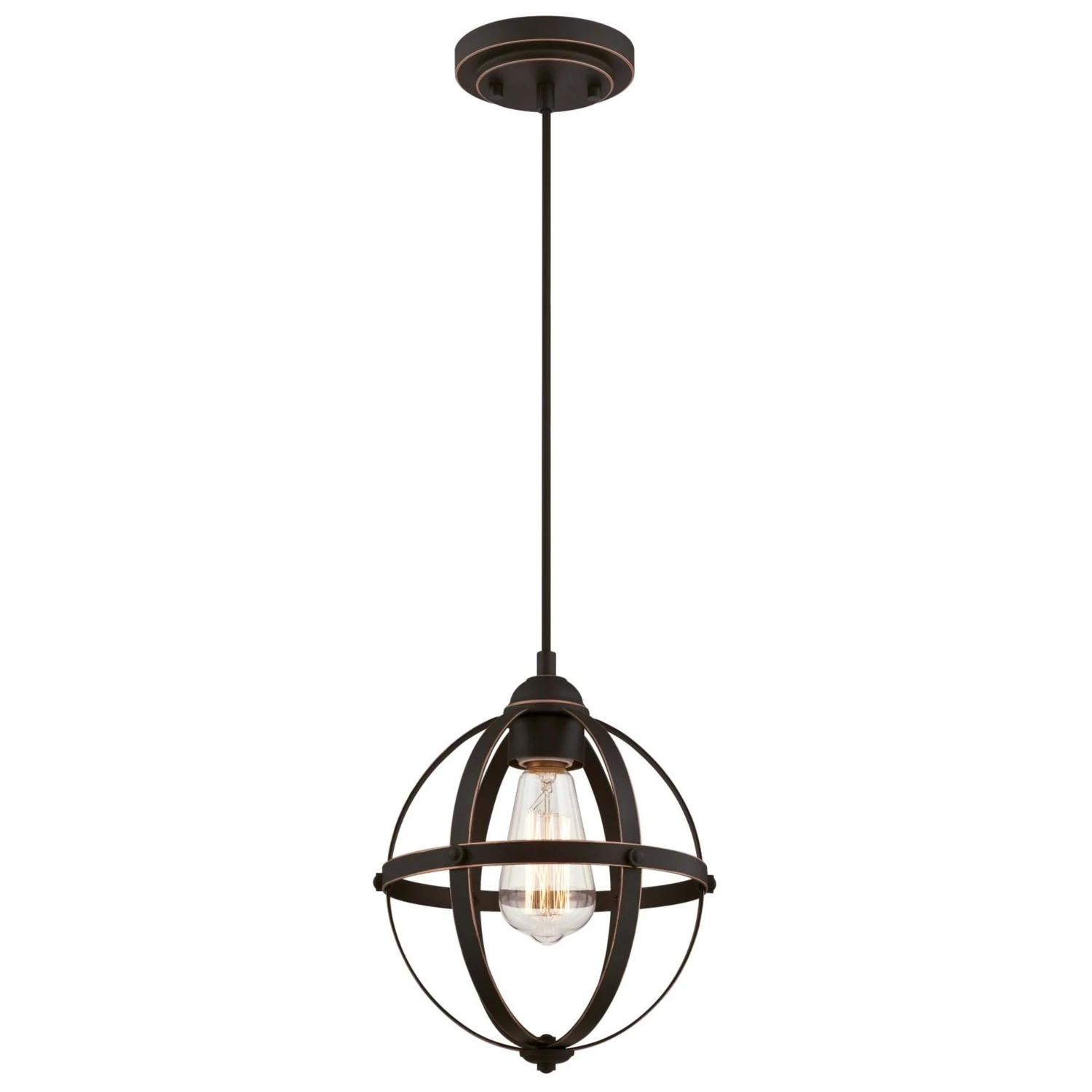 Stella Mira One-Light Mini Pendant Fixture in Oil Rubbed Bronze Finish, 10.75 by 9 Inches