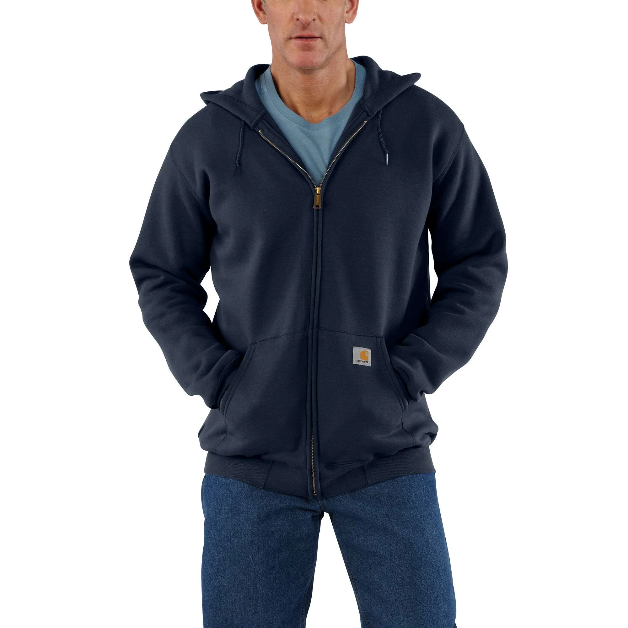Men's Loose Fit Midweight Full-zip Sweatshirt, New Navy, X-large