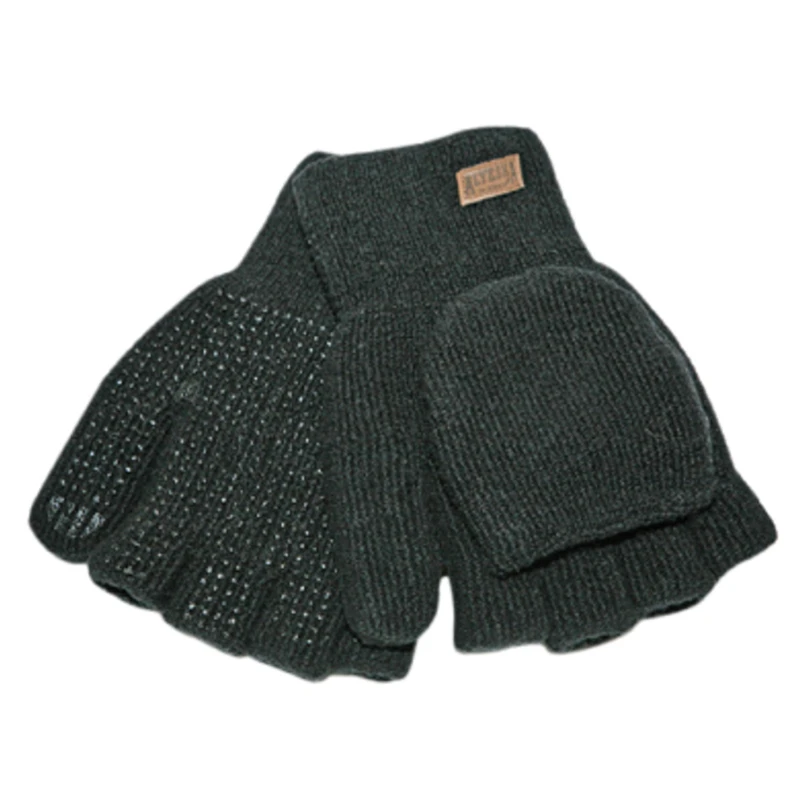 Men's Ragg Wool Gloves, Black, Large