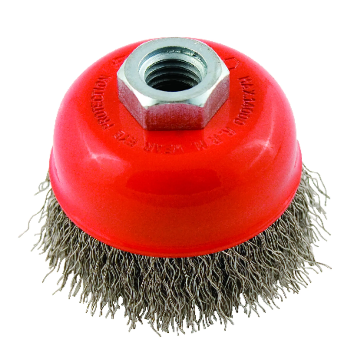 Crimped Wire Cup Brush, 2.75 Inch Diameter, Heavy Duty Steel Wire Bristles