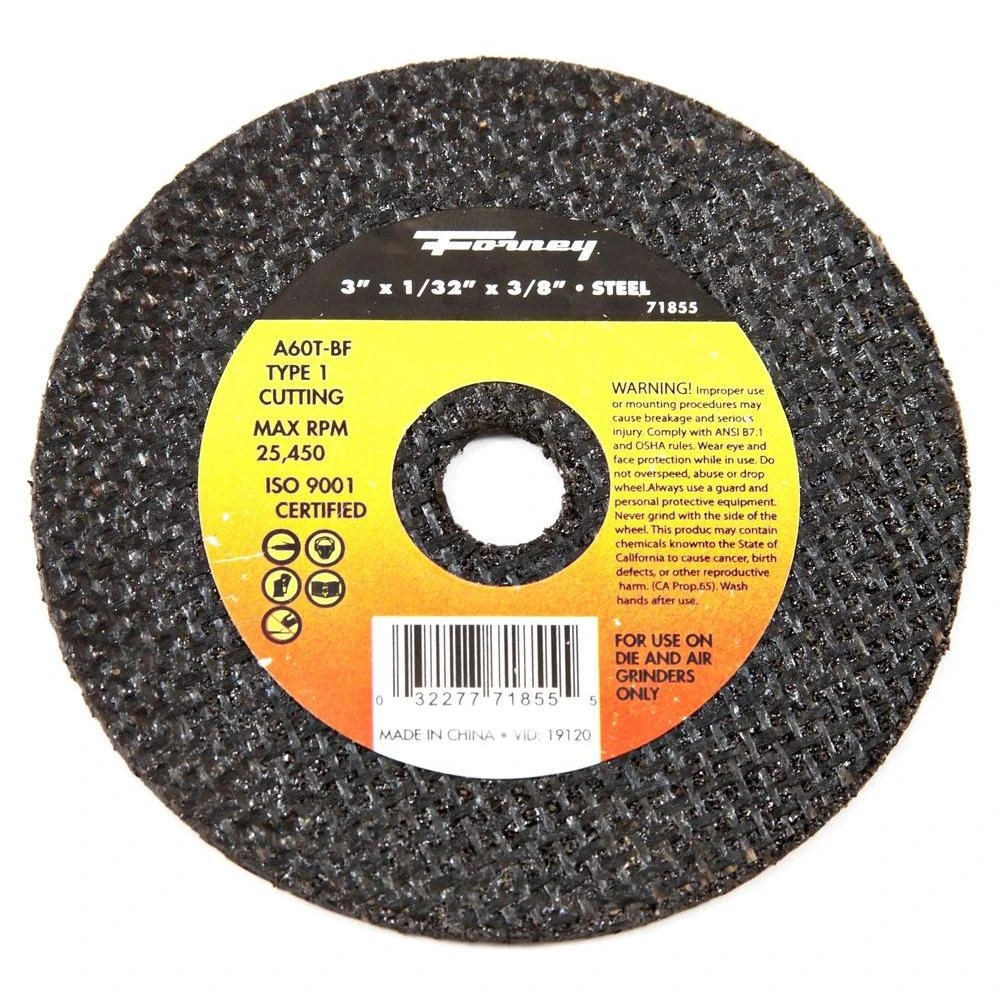 Type 1 Cutting Wheel, 3 Inch Diameter by 1/32 Inch Thickness
