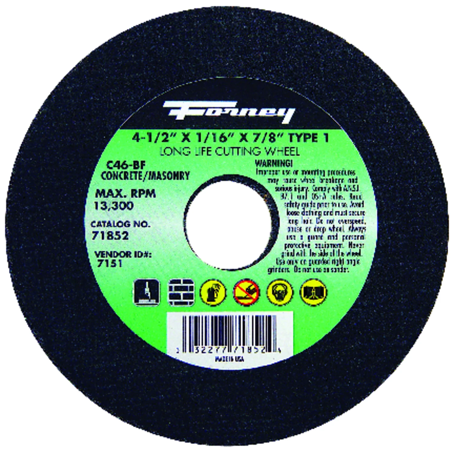 4-1/2 In. X 1/16 In. X 7/8 In. Silicon Carbide Masonry Cut-off Wheel