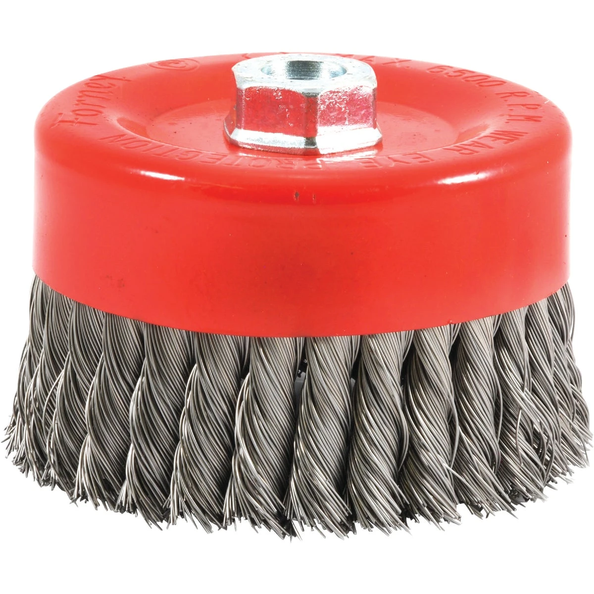 6 In. Knotted Wire Brush, 0.020 In. For Angle Grinder, 5/8 In. Arbor