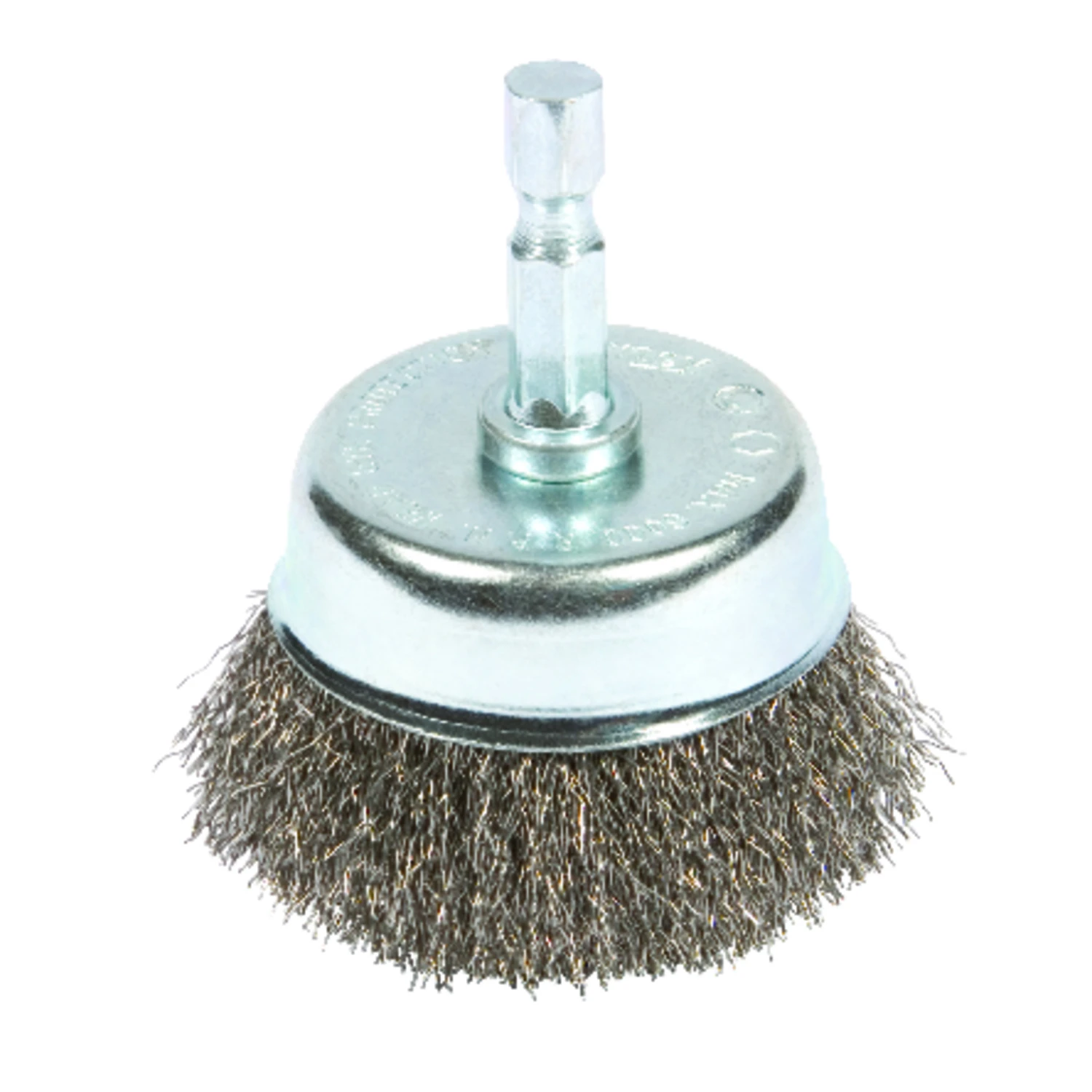 Crimped Wire Cup Brush, 3 Inch Diameter, 0.25 Inch Arbor Hole, 0.008 Inch Wire Thickness