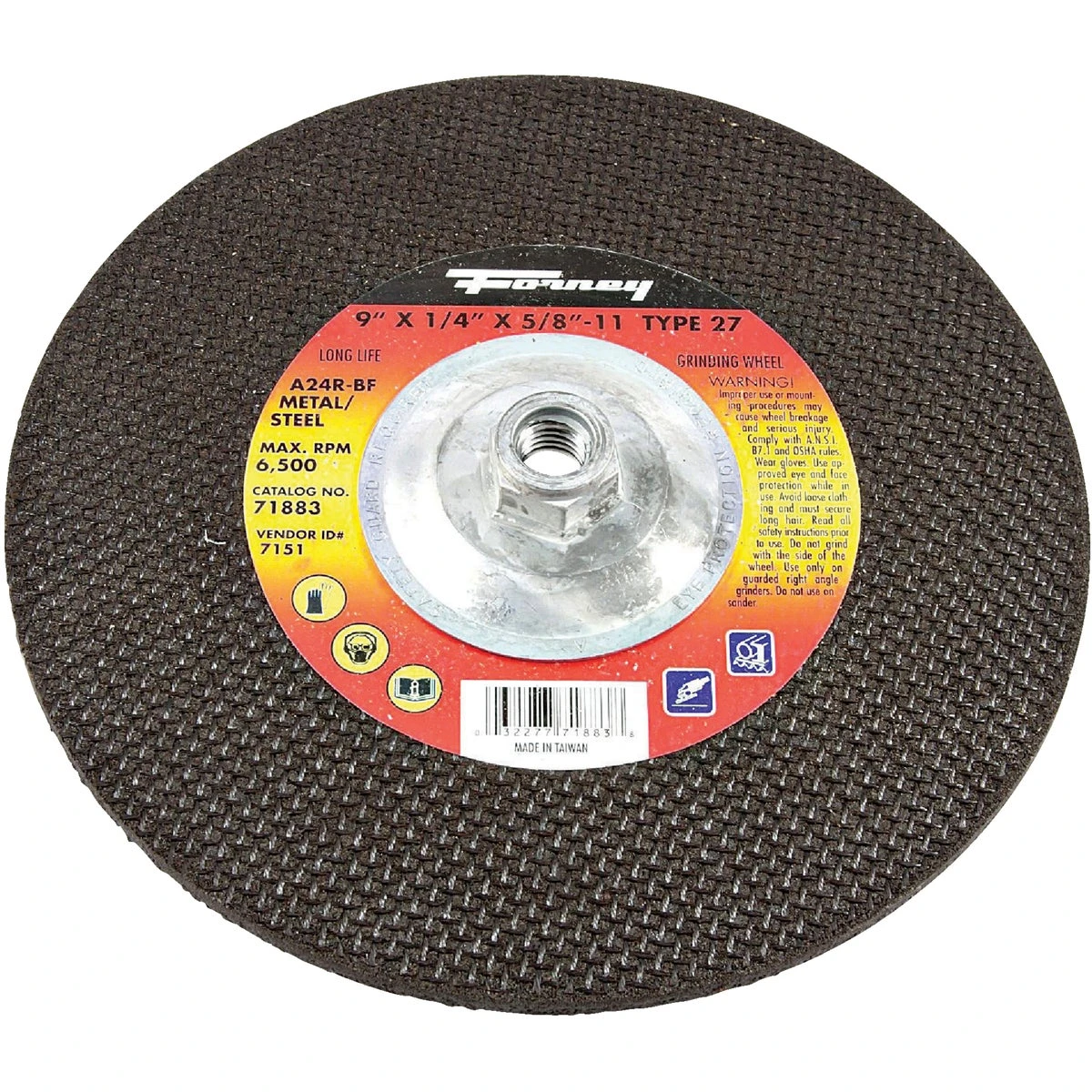 Type 27 9 In. X 1/4 In. X 5/8 In.-11 Metal Grinding Wheel