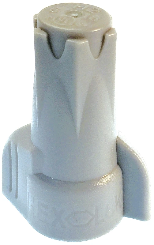 Wire Connector, Hexlock Screw-On, 18-6 AWG, Gray, 15-Pk.