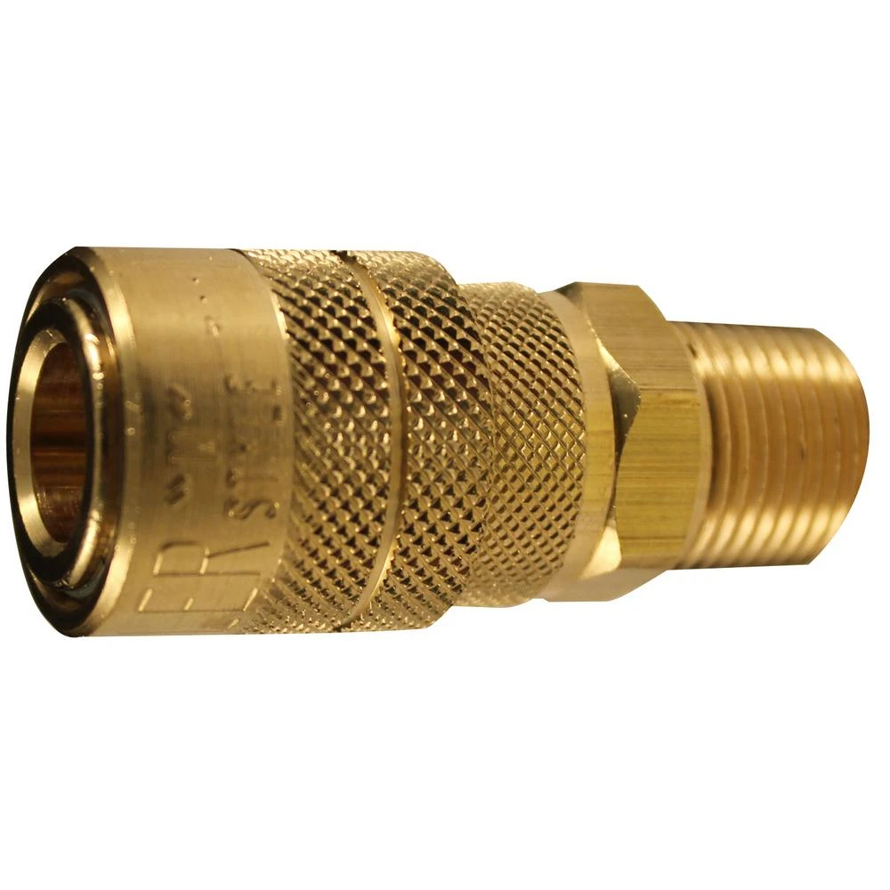 M-Style Brass Air Tool Coupler with 3/8 Inch Male National Pipe Thread