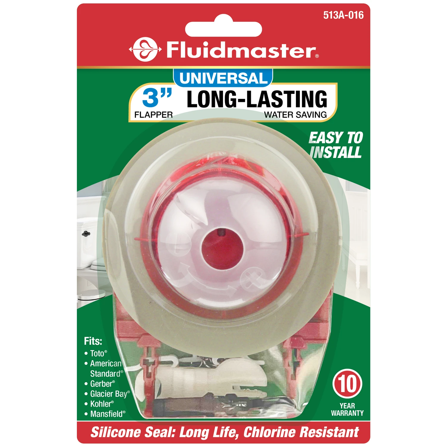 3 In. Universal Adjustable Toilet Flapper With Adapters