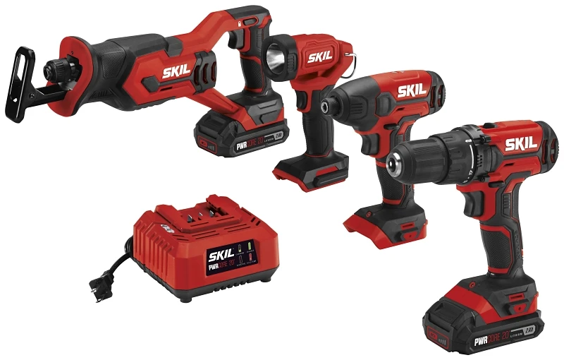 Pwrcore 20v 4-tool Cordless Combo Kit With Drill, Impact Driver, Saw & Light