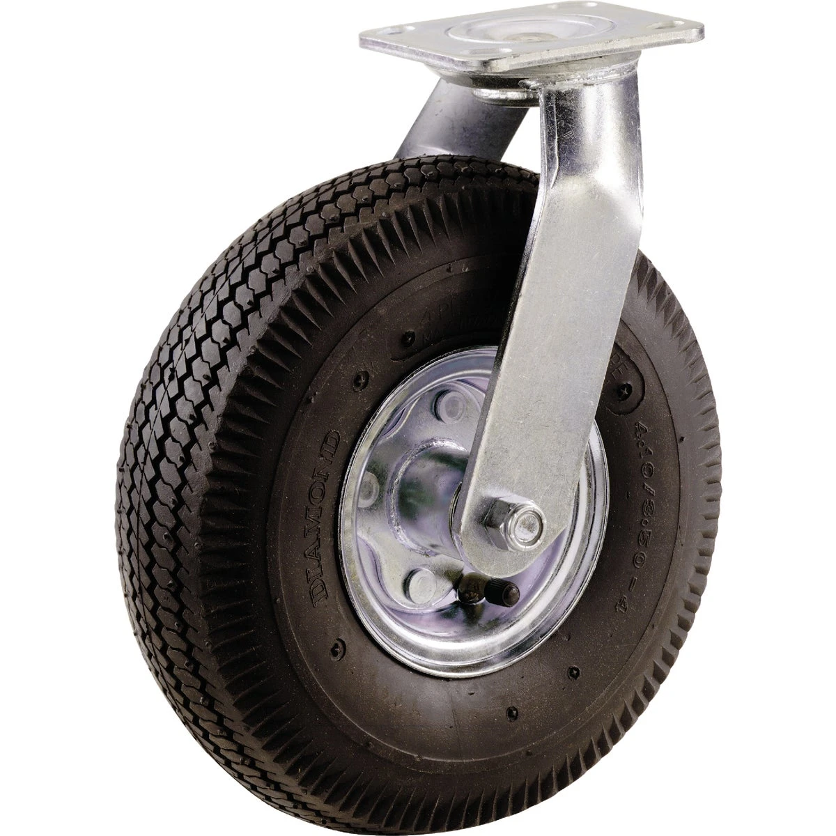 10 Inch Pneumatic Heavy-duty Swivel Plate Caster With 350 Lb Load Capacity