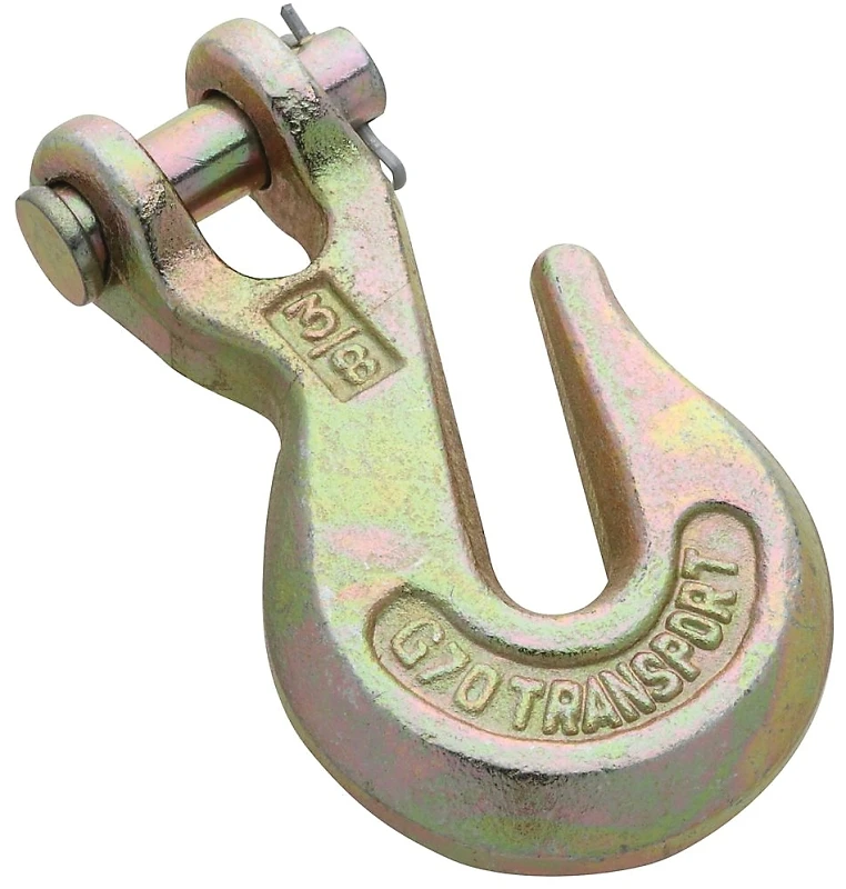 Clevis Grab Hook, Yellow Chromate Finish, 3/8 Inch Size