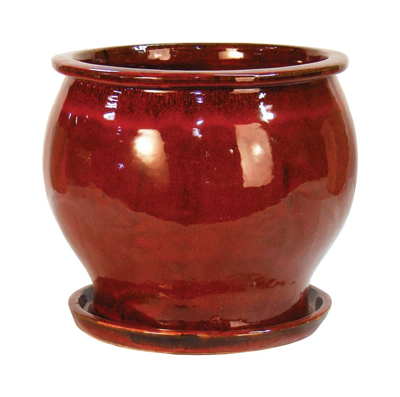 8 In. Studio Planter, Ceramic, Red