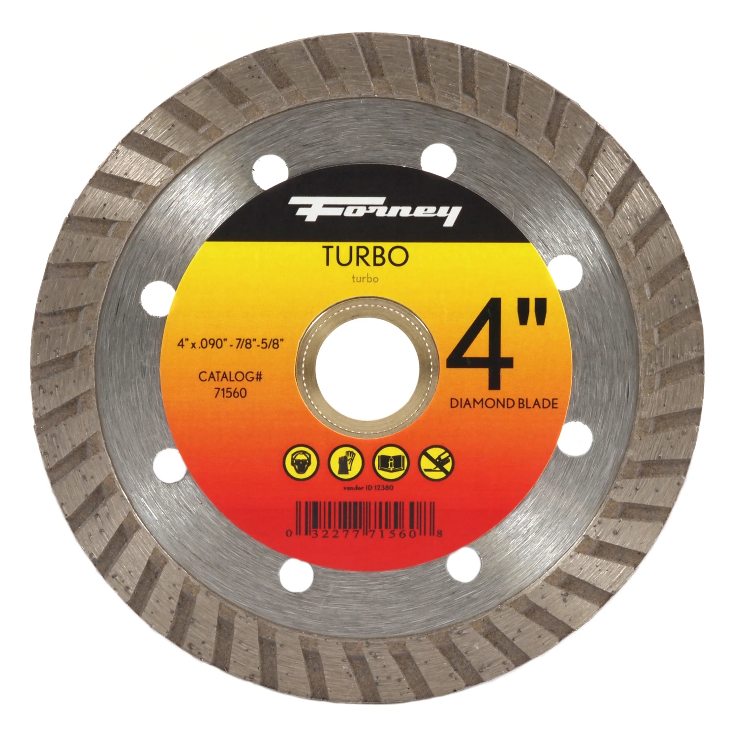 Turbo 4 In. Diamond Continuous Rim Circular Saw Blade With 5/8 In. Arbor