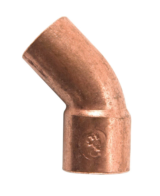 Copper Pipe Elbow, 45 Degrees, 1/2 In. FTGxC