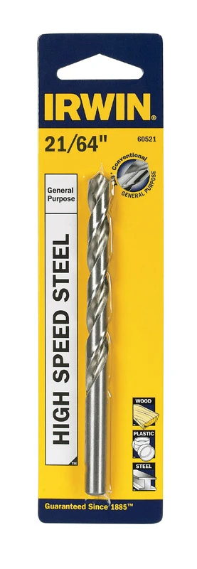 Vermont American High-Speed Steel Jobber Drill Bit - 21/64 Inch