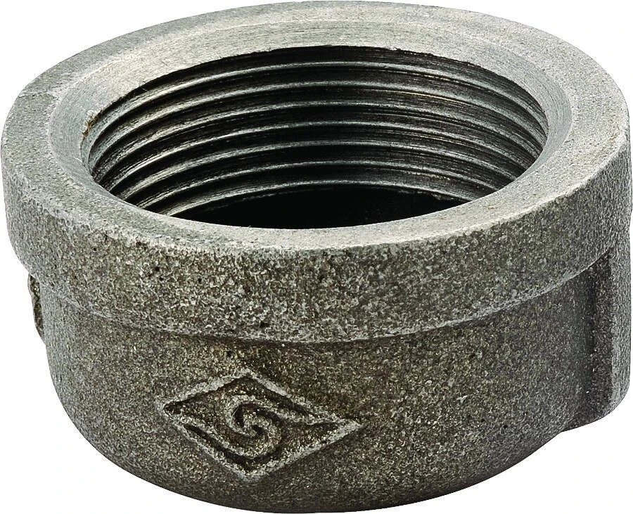 3/4 Inch Malleable Iron Black Pipe Cap, Model 18-3/4b