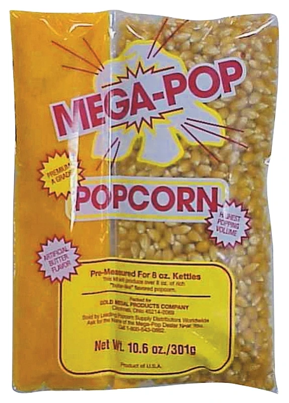 2836 Mega Pop Popcorn Kit, 6 Oz, 36 Count, Includes Corn, Oil, And Salt