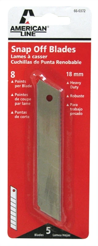 66-0372 Heavy Duty 8-point Breakaway Utility Knife Blades (pack Of 5)
