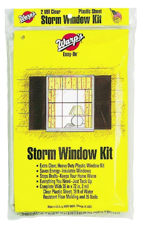Ez-36 Storm Window Kit, 36" X 72", Includes 18 Ft Molding, 35 Nails