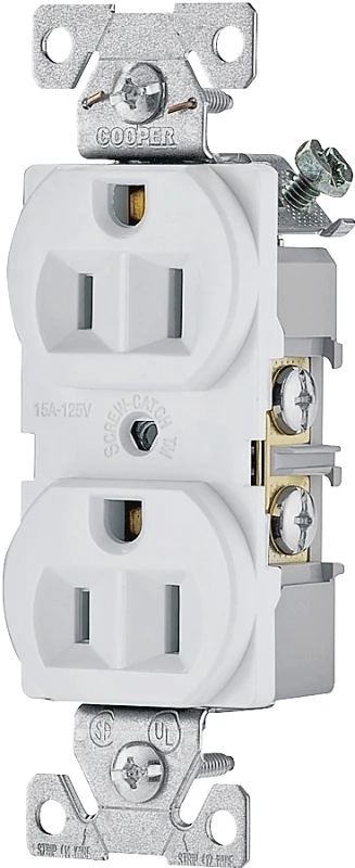 827w-box 15 Amp 125 Volt White Duplex Receptacle With 3-wire