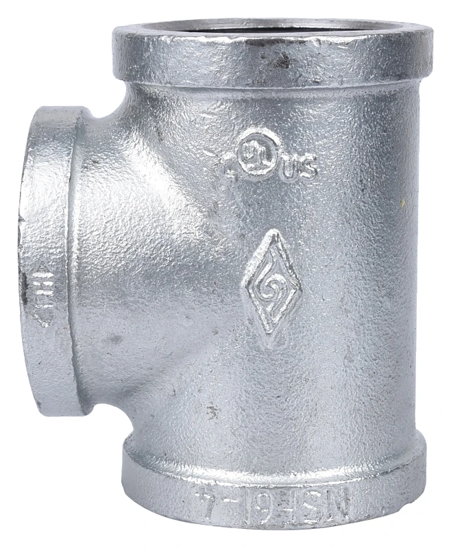 2 Inch Galvanized Malleable Tee, Model 11a-2g For Water And Steam Piping