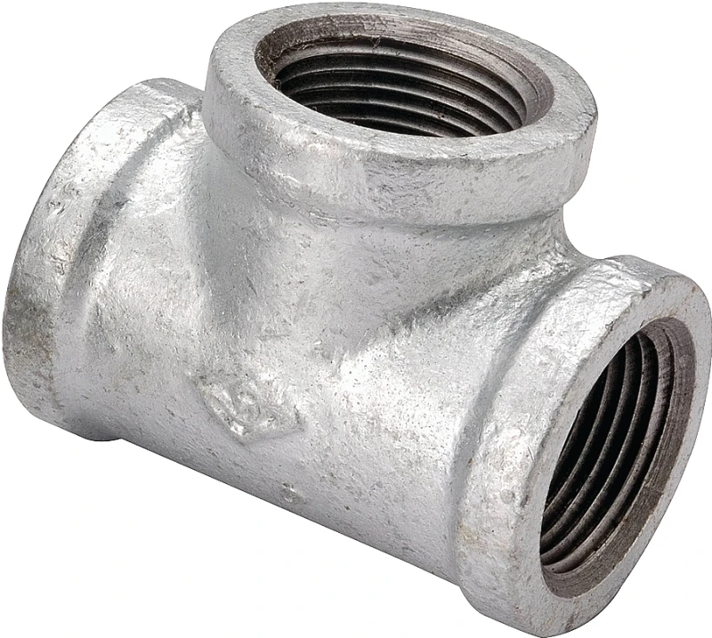 1 Inch Galvanized Malleable Tee, Model 11a-1g For Water And Steam Piping