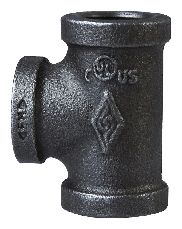 1-1/2 Inch Malleable Black Iron Tee Fitting, Model 11a-1 1/2b