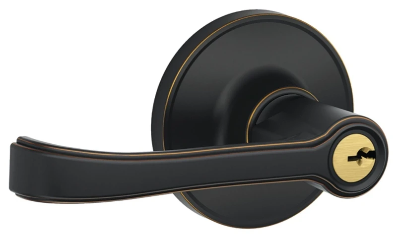 J54tor716 Torino Aged Bronze Keyed Entry Lever Door Lock Set