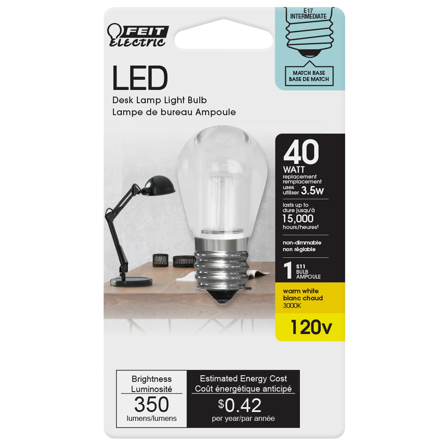 3935202 40 watt Equivalence 3.5 watt 350 Lumen S11 LED Bulb&#44; Warm White