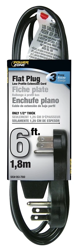 6' Flat Plug Extension Cord With 3 Outlets - Model Or932606