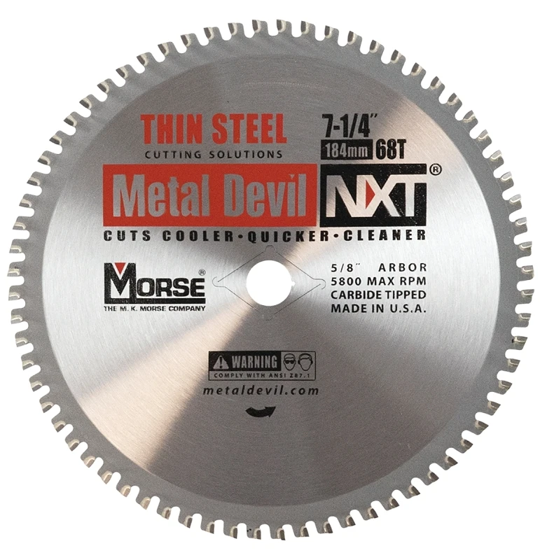Mk Morse Csm72568ntsc 7.25-inch 68 Tooth Metal Cutting Circular Saw Blade