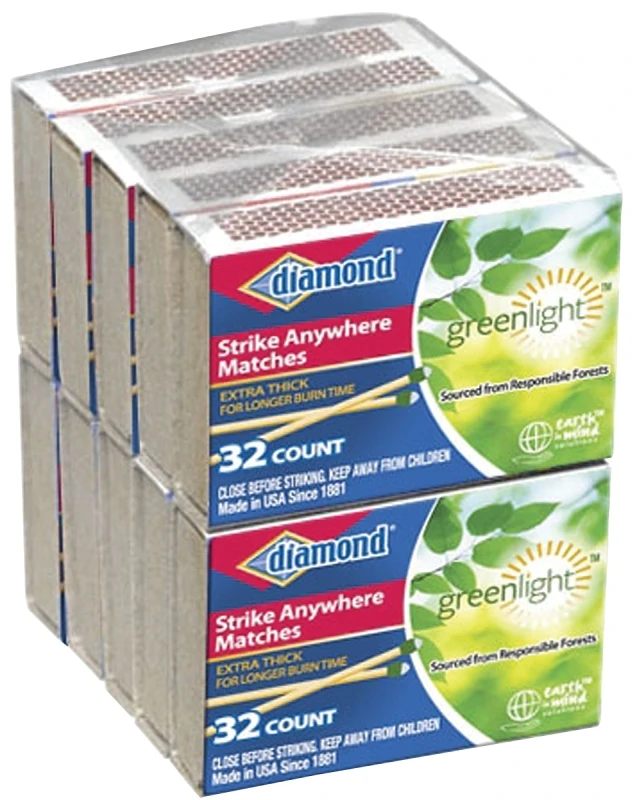 Diamond Greenlight 1.75 in. L Strike Anywhere Matches 32 pc
