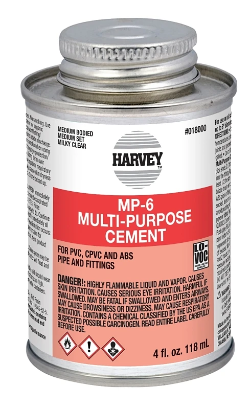Mp-6 Multi-purpose Cement 4 Oz Can For Pvc, Cpvc, And Abs Pipes
