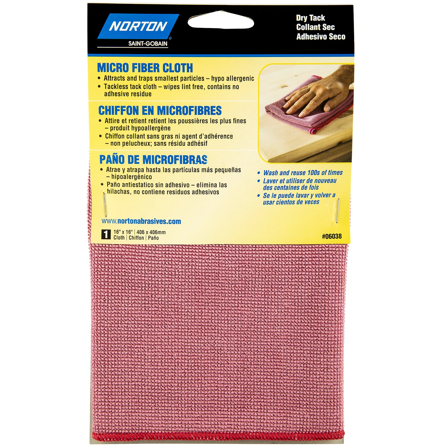 16 In. W X 16 In. L Red Microfiber Tack Cloth - Premium Cleaning Tool