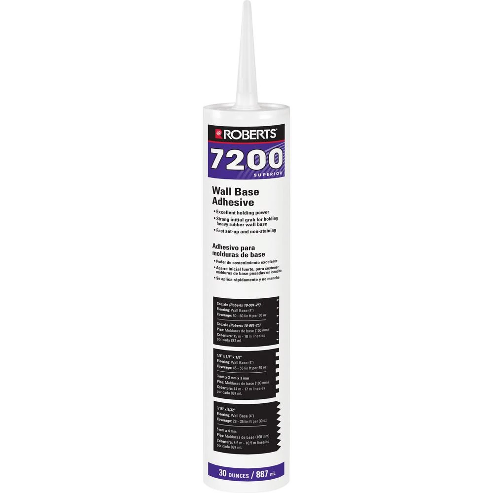 7200 Superior Wall & Cove Base Adhesive, 30 Oz Cartridge, Pack Of 8