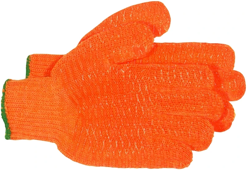 4099 Large Reversible Nylon Knit Gloves With Pvc Ribbing