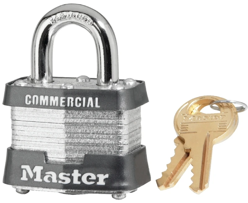3ka0895 Laminated Steel Padlock, 1-9/16 Inch With Dual Locking Shackle