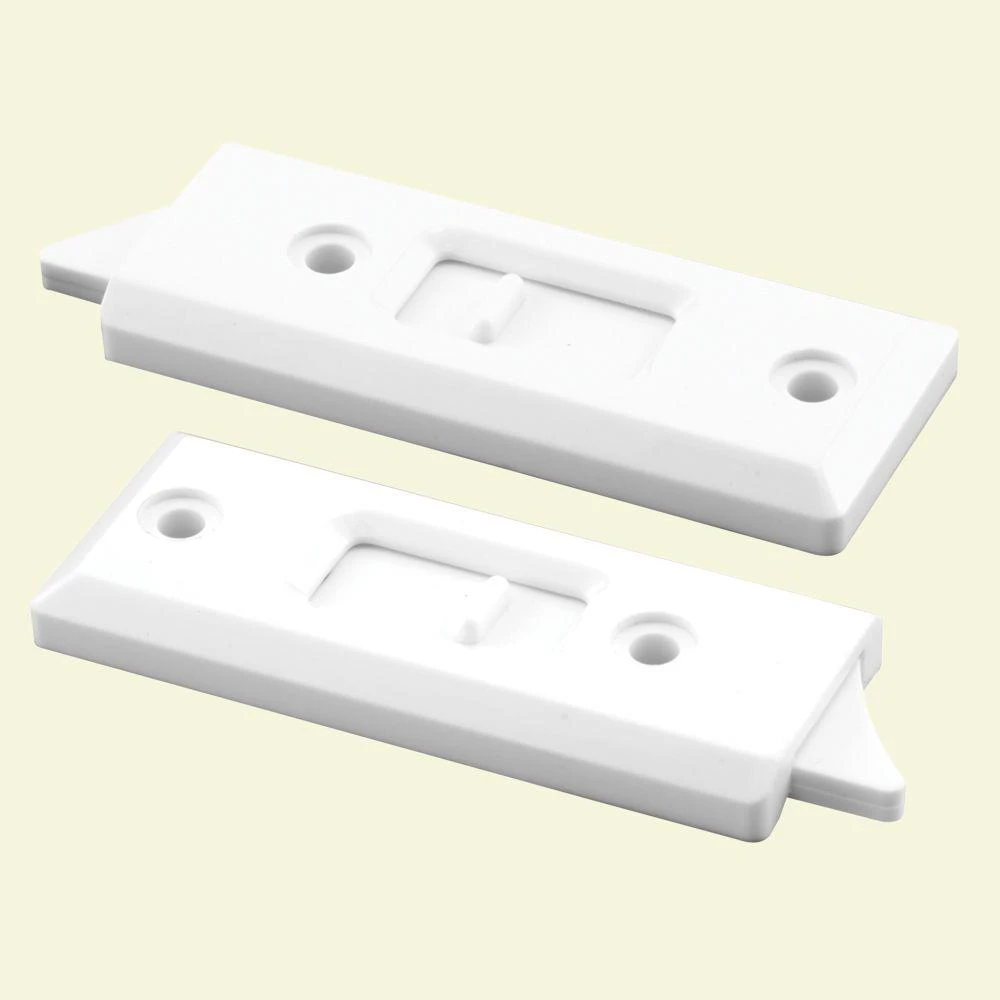 Spring-Loaded Window Tilt Latch, 3-1/4 In. White Plastic, 2-Pk.
