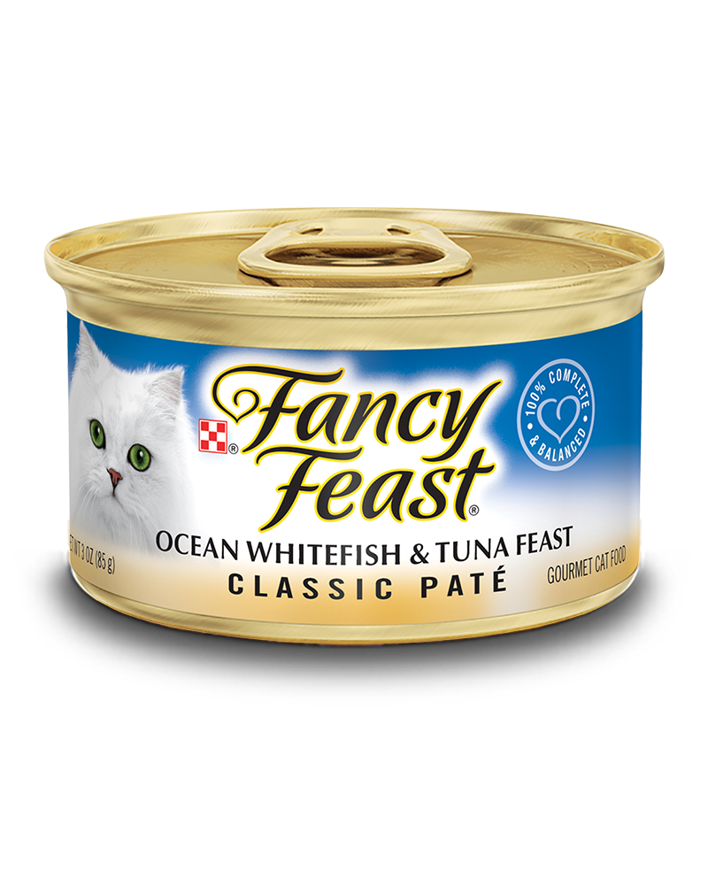 Fancy Feast Ocean Whitefish & Tuna Feast Gourmet Cat Food (3 oz.; Whitefish & Tuna; Case of 24)