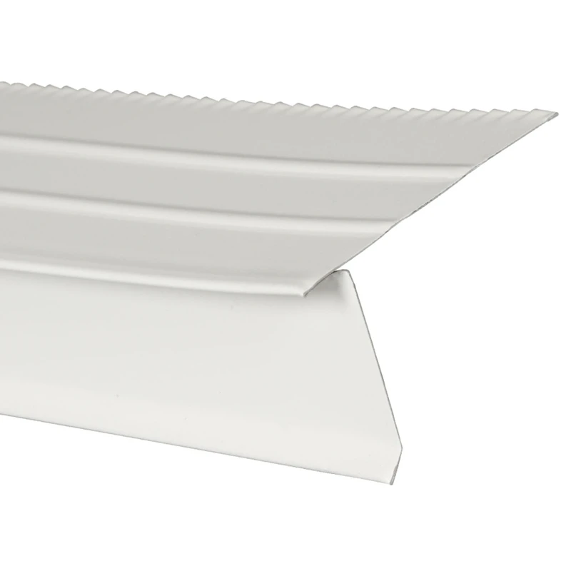 Drip Edge, Hemmed, White Aluminum, 2-5/16 x 1-7/16 In. x 10 Ft.