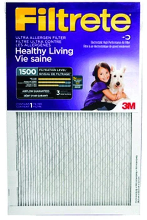 16x24 x 1 In. Ultra Allergen Pleated Furnace Air Filter, Purple, MPR 1500, 3 Months