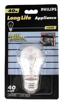 40w A15 Clear Incandescent Appliance Light Bulb, 120v, Pack Of 12, 299990